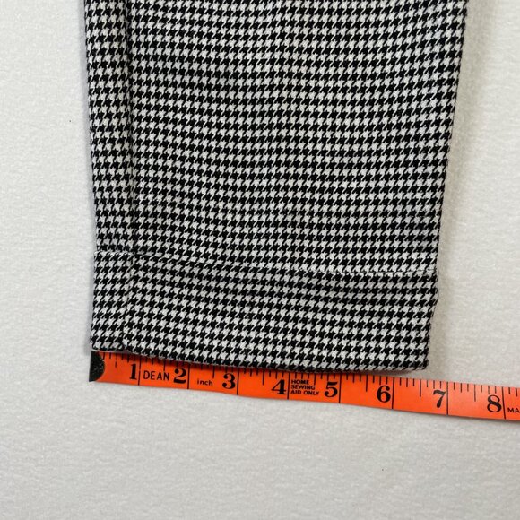INC Tapered Leg Pants Houndstooth Plaid Black White Silver Metallic Size 4 - Picture 13 of 15